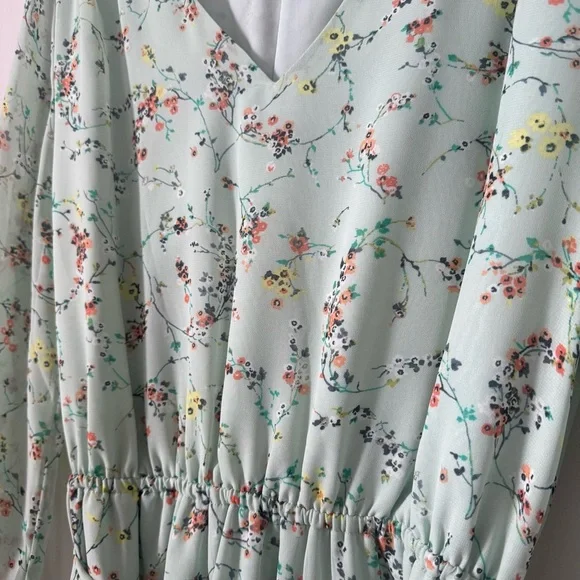 LOFT Full-Length Dress - Floral Design with Matching Belt - Picture 7 of 8